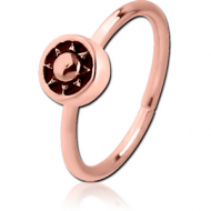 ROSE GOLD PVD COATED SURGICAL STEEL SEAMLESS RING - SUN IN CIRCLE PIERCING