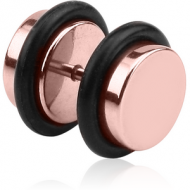 ROSE GOLD PVD COATED SURGICAL STEEL FAKE PLUG PIERCING