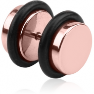 ROSE GOLD PVD COATED SURGICAL STEEL FAKE PLUG