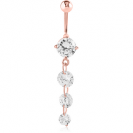 ROSE GOLD PVD COATED SURGICAL STEEL ROUND PRONG SET
