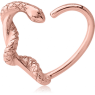 ROSE GOLD PVD COATED SURGICAL STEEL OPEN HEART SEAMLESS RING PIERCING