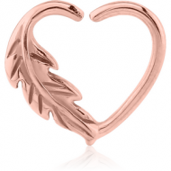 ROSE GOLD PVD COATED SURGICAL STEEL OPEN HEART SEAMLESS RING PIERCING