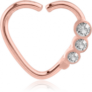 ROSE GOLD PVD COATED SURGICAL STEEL OPEN HEART SEAMLESS RING