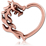 ROSE GOLD PVD COATED SURGICAL STEEL OPEN HEART SEAMLESS RING PIERCING