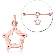 ROSE GOLD PVD COATED SURGICAL STEEL CHARM FOR INDUSTRIAL BARBELL PIERCING