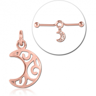 ROSE GOLD PVD COATED SURGICAL STEEL CHARM FOR INDUSTRIAL BARBELL PIERCING