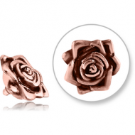 ROSE GOLD PVD COATED SURGICAL STEEL ATTACHMENT FOR 1.6MM INTERNALLY THREADED PINS PIERCING