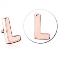 ROSE GOLD PVD COATED SURGICAL STEEL ATTACHMENT FOR 1.6MM INTERNALLY THREADED PINS - L PIERCING