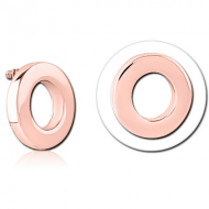 ROSE GOLD PVD COATED SURGICAL STEEL ATTACHMENT FOR 1.6MM INTERNALLY THREADED PINS - O PIERCING