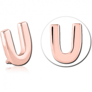 ROSE GOLD PVD COATED SURGICAL STEEL ATTACHMENT FOR 1.6MM INTERNALLY THREADED PINS - U PIERCING