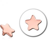 ROSE GOLD PVD COATED SURGICAL STEEL STAR FOR 1.2MM INTERNALLY THREADED PINS PIERCING