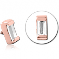 ROSE GOLD PVD COATED SURGICAL STEEL JEWELLED MICRO ATTACHMENT FOR 1.2MM INTERNALLY THREADED PINS PIERCING