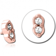 ROSE GOLD PVD COATED SURGICAL STEEL JEWELLED MICRO ATTACHMENT FOR 1.2MM INTERNALLY THREADED PINS PIERCING