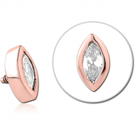 ROSE GOLD PVD COATED SURGICAL STEEL JEWELLED MICRO ATTACHMENT FOR 1.2MM INTERNALLY THREADED PINS PIERCING