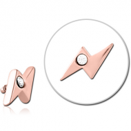 ROSE GOLD PVD COATED SURGICAL STEEL JEWELLED MICRO ATTACHMENT FOR 1.2MM INTERNALLY THREADED PINS PIERCING