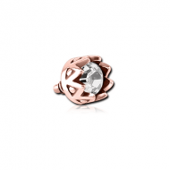ROSE GOLD PVD COATED SURGICAL STEEL JEWELLED MICRO ATTACHMENT FOR 1.2MM INTERNALLY THREADED PINS PIERCING