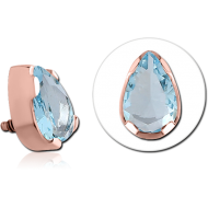 ROSE GOLD PVD COTED SURGICAL STEEL JEWELLED MICRO ATTACHMENT FOR 1.2MM INTERNALLY THREADED PINS PIERCING