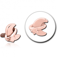 ROSE GOLD PVD COATED SURGICAL STEEL MICRO ATTACHMENT FOR 1.2MM INTERNALLY THREADED PINS - ANNULAR ECLIPSE AND STAR PIERCING