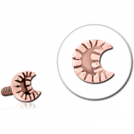 ROSE GOLD PVD COATED SURGICAL STEEL MICRO ATTACHMENT FOR 1.2MM INTERNALLY THREADED PINS - CRESCENT PIERCING