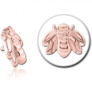 ROSE GOLD PVD COATED SURGICAL STEEL MICRO ATTACHMENT FOR 1.2MM INTERNALLY THREADED PINS - HONEY BEE PIERCING
