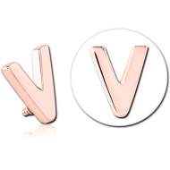 ROSE GOLD PVD COATED SURGICAL STEEL MICRO ATTACHMENT FOR 1.2MM INTERNALLY THREADED PINS - V PIERCING