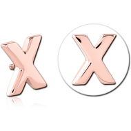 ROSE GOLD PVD COATED SURGICAL STEEL MICRO ATTACHMENT FOR 1.2MM INTERNALLY THREADED PINS - X PIERCING