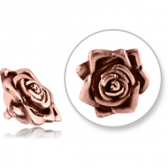 ROSE GOLD PVD COATED SURGICAL STEEL ATTACHMENT FOR 1.2MM INTERNALLY THREADED PINS - ROSE PIERCING