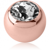 ROSE GOLD PVD COATED SURGICAL STEEL OPTIMA CRYSTAL JEWELLED MICRO BALL PIERCING