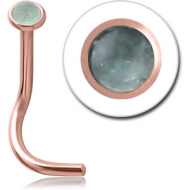 ROSE GOLD PVD COATED SURGICAL STEEL SEMI PRECIOUS CABOCHON CURVED NOSE STUD