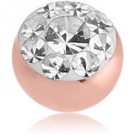 ROSE GOLD PVD COATED VALUE CRYSTALINE JEWELLED BALL PIERCING