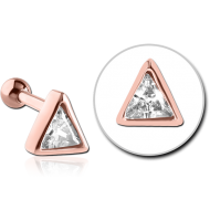 ROSE GOLD PVD COATED SURGICAL STEEL JEWELLED TRAGUS MICRO BARBELL - TRIANGLE