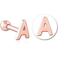 ROSE GOLD PVD COATED SURGICAL STEEL TRAGUS MICRO BARBELL - A