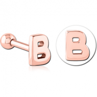 ROSE GOLD PVD COATED SURGICAL STEEL TRAGUS MICRO BARBELL - B PIERCING