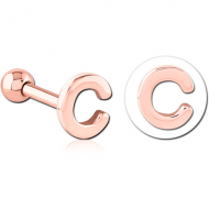 ROSE GOLD PVD COATED SURGICAL STEEL TRAGUS MICRO BARBELL - C PIERCING