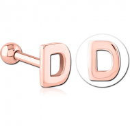 ROSE GOLD PVD COATED SURGICAL STEEL TRAGUS MICRO BARBELL - D PIERCING