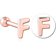 ROSE GOLD PVD COATED SURGICAL STEEL TRAGUS MICRO BARBELL - F PIERCING