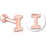 ROSE GOLD PVD COATED SURGICAL STEEL TRAGUS MICRO BARBELL - I PIERCING