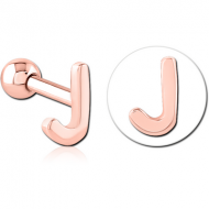 ROSE GOLD PVD COATED SURGICAL STEEL TRAGUS MICRO BARBELL - J PIERCING