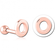ROSE GOLD PVD COATED SURGICAL STEEL TRAGUS MICRO BARBELL - O PIERCING