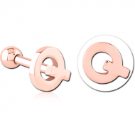 ROSE GOLD PVD COATED SURGICAL STEEL TRAGUS MICRO BARBELL - Q