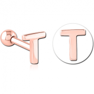 ROSE GOLD PVD COATED SURGICAL STEEL TRAGUS MICRO BARBELL - T