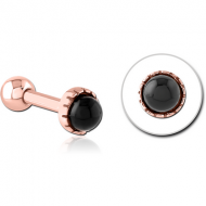 ROSE GOLD PVD COATED SURGICAL STEEL JEWELLED TRAGUS MICRO BARBELL