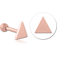 ROSE GOLD PVD COATED SURGICAL STEEL TRAGUS MICRO BARBELL - TRIANGLE PIERCING