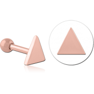 ROSE GOLD PVD COATED SURGICAL STEEL TRAGUS MICRO BARBELL - TRIANGLE