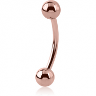 ROSE GOLD PVD COATED SURGICAL STEEL CURVED MICRO BARBELL
