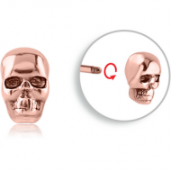 ROSE GOLD PVD COATED SURGICAL STEEL MICRO THREADED SKULL ATTACHMENT PIERCING