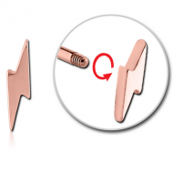 ROSE GOLD PVD COATED SURGICAL STEEL MICRO THREADED ATTACHMENT -LIGHTNING PIERCING