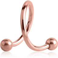 ROSE GOLD PVD COATED SURGICAL STEEL MICRO BODY SPIRAL PIERCING