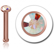 ROSE GOLD PVD COATED SURGICAL STEEL JEWELLED NOSE BONE WITH SET STONE