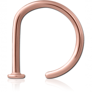 ROSE GOLD PVD COATED SURGICAL STEEL OPEN NOSE RING PIERCING